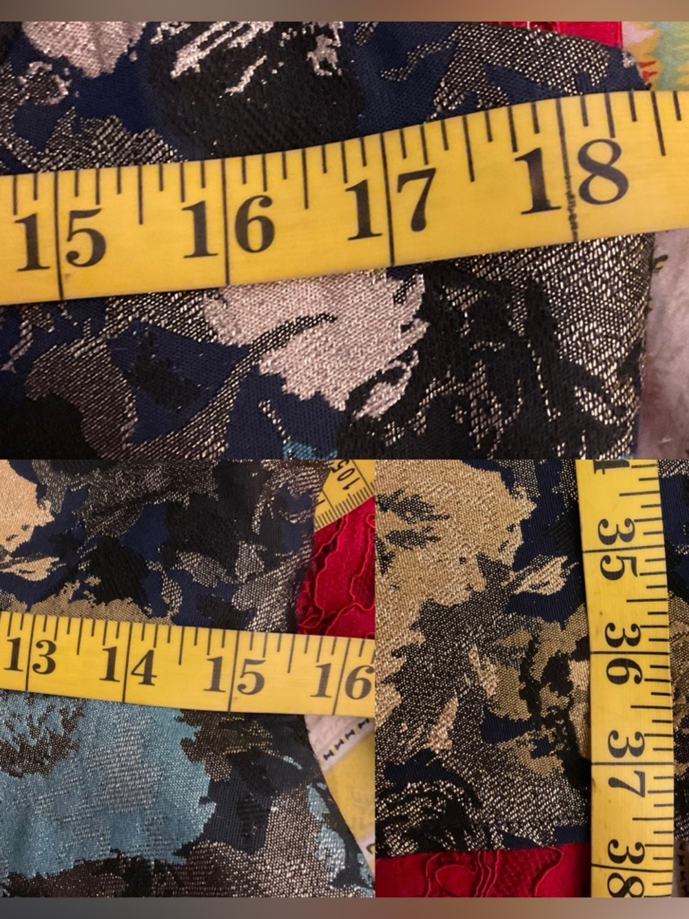 Tahari Cold Shoulder Floral Fit & Flare Metallic Jacquard dress 8 chic,cocktail - Picture 15 of 16